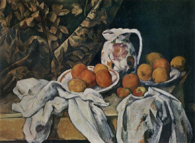 Paul Cezanne Still life with curtain France oil painting art